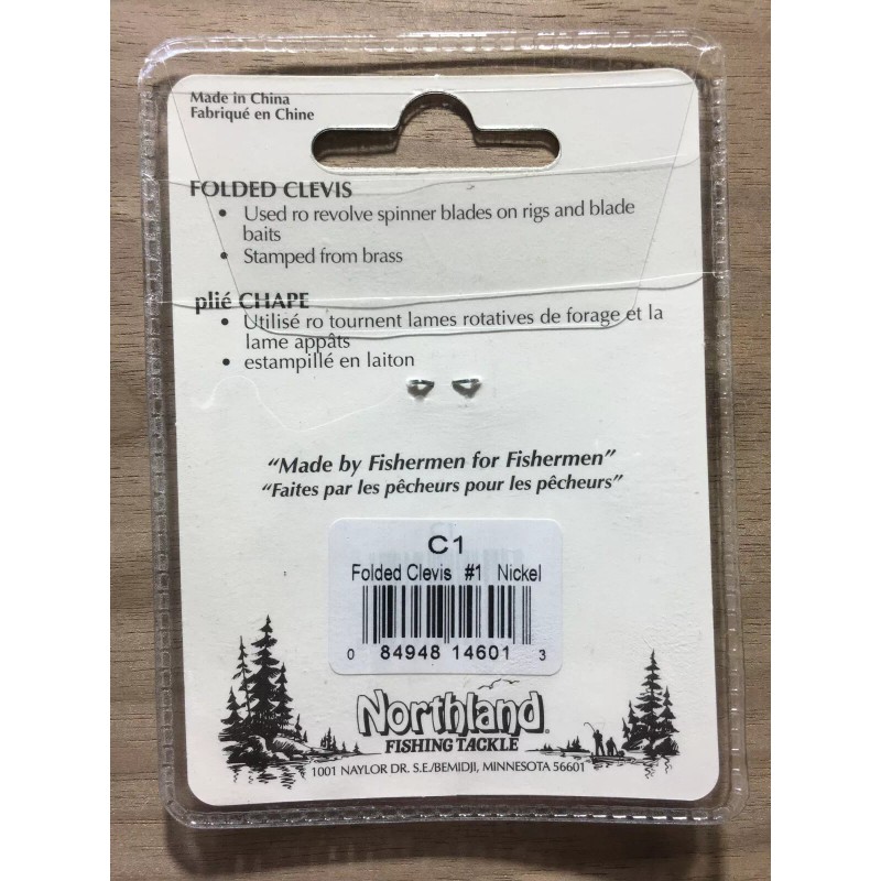 Northland Fishing Tackle - Folded Clevis - Nickel - Size