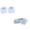 Microfiber Spa Wristbands and Headband Set - Absorbent Wrist Cuffs,