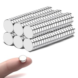 TACHIO Pack of 100 Strong Magnets, 6 x 2 mm Neodymium, Small Magnet, Strong Mini for Magnetic Board for Notice Board, Crafts, Photos