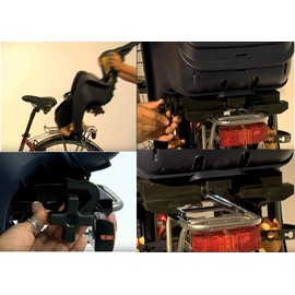 Bellelli Child Bike Seat, Kids Bike Seat Carrier, Child Seat for Bikes, Pepe, Clamp with Rack Mount, Beige, Made in Italy