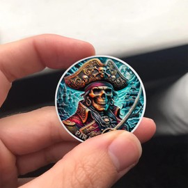 Skull Pirate Coin – Gothic Pirate Ship Challenge Coin with Rebellion & Undead Legend Design, Adventure Token for Fantasy Fans & Gothic Decor