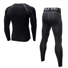 Ropa interior larga para hombre, capa base térmica para hombre, equipo de clima frío, pantalones largos para invierno, ciclismo, correr, caza, Línea negra, Medium