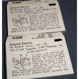 GE Pair of Astatic N360 PHONOGRAPH NEEDLE for GE General Electric TA2 TA-2 507-SS73