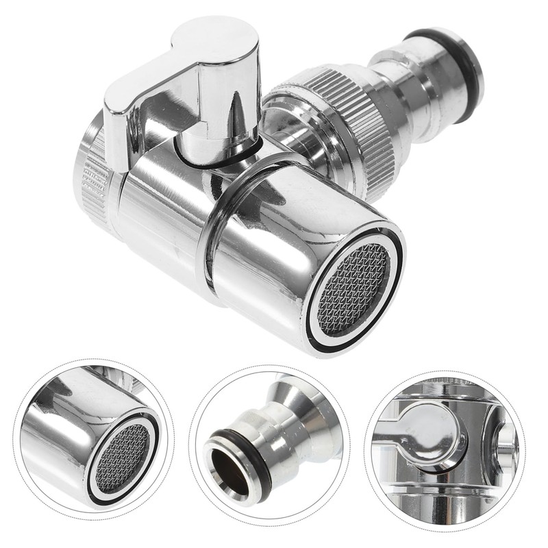 Frcolor Washer Faucet Adapter Copper Diverter Valve Kitchen Sink Connection