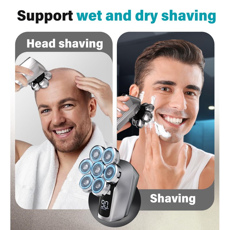 Gisaae Head Shavers for Bald Men, Upgraded 7D Electric Razor,