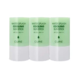 Kim Jeong-mun Aloe [김정문알로에]김정문알로에 큐어 워터 스플래쉬 쿨링 선스틱 23g(SPF50+) 연두스틱 얼음자차 3개 Ss (3619 [Kim Jeong-mun Aloe] Kim Jeong-mun Aloe Cure Water Splash Cooling Sunscreen Stick 23g (SPF50+) Light Green Stick Ice Green Tea 3 pcs Ss (3619) [Single color/1 piece]