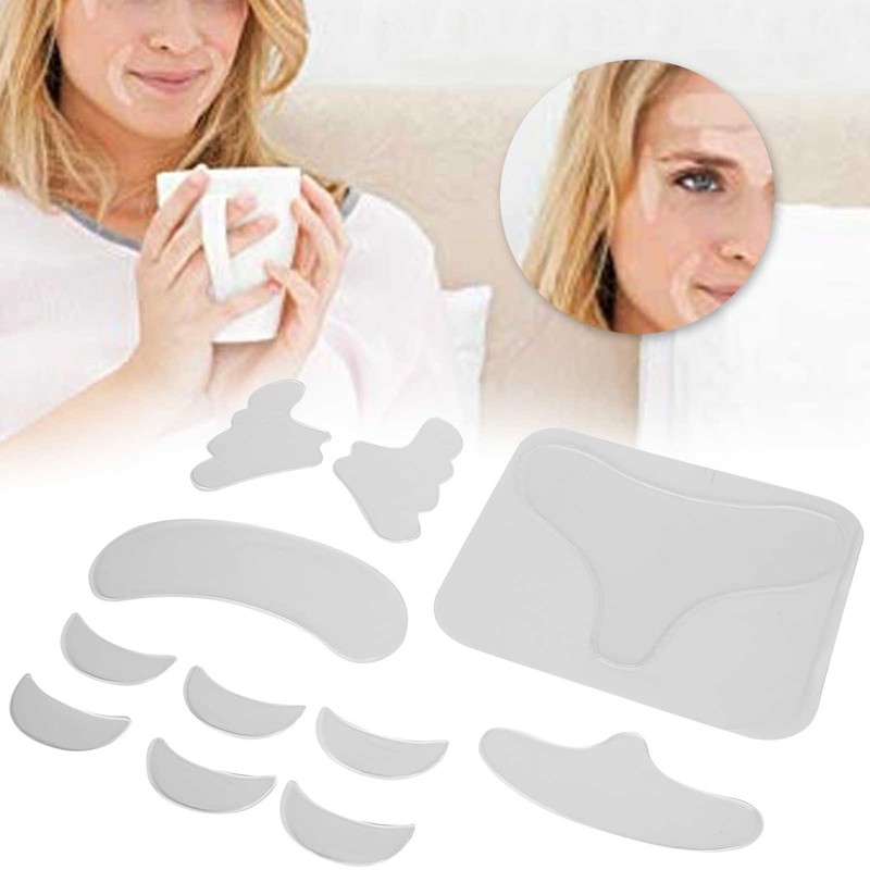11pcs Silicone Face Anti Wrinkle Patch Reusable Cheek Chest Forehead