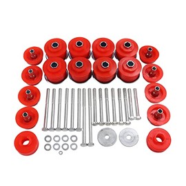 Body Mount Bushing Kit Polyurethane Body Cab Mounts Steel Sleeves with Hardware kit Replacement for Ford Super Duty F250 F350 2008-2016 2WD 4WD Red KF04060BK KF04060RD