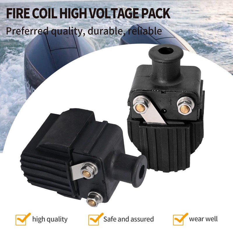 Vkinman 2Pcs Black 339-832757A4 Ignition Coil Replacement for Mercury &