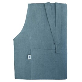 Linen & Cotton Apron, 100% Linen, Blue (70 x 100 cm), Unisex, with Pocket for Kitchen, Bakers, Crafting, Flower Shop, Garden, Coffee House, Tea Rooms