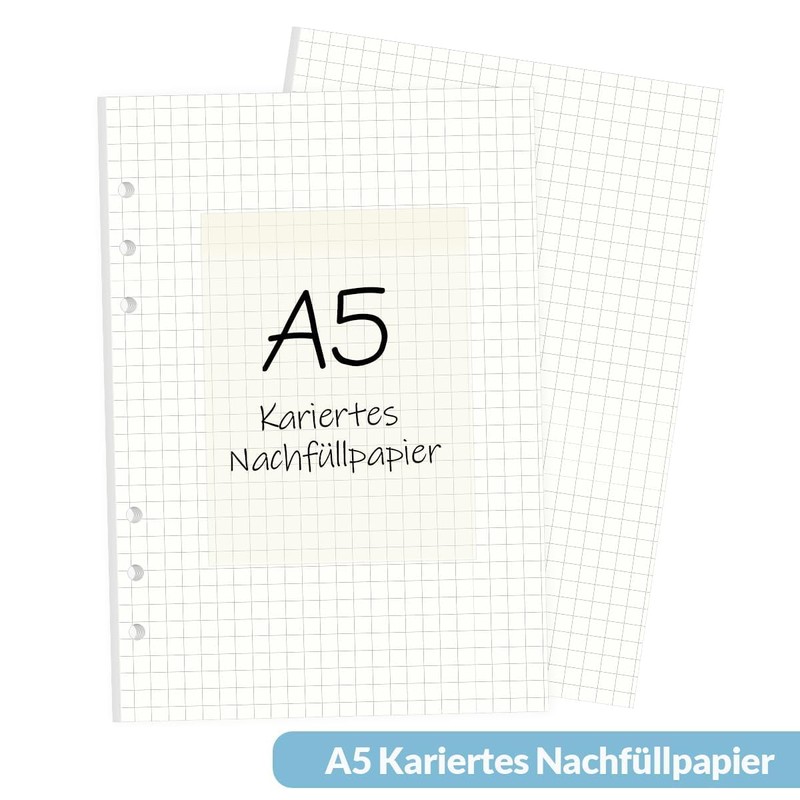 SKYDU Ring Binder A5 Refillable Set - Includes 90 Sheets