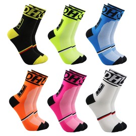 VWU - Calcetines deportivos para hombre y mujer, calcetines deportivos para correr, ciclismo, baloncesto, senderismo, 6 mezclas de colores, One Size