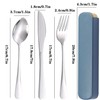 Travel Utensils with Case, Reusable Stainless Steel Cutlery Set Portable
