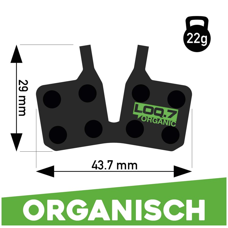 LOQ.7 Bicycle Brake Pads - Organic (Resin) Compatible with Magura