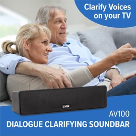 ZVOX AccuVoice AV100 Compact TV Soundbar Speaker with 6 Levels of Voice Boost, Espresso