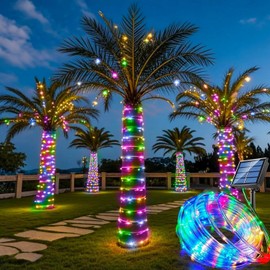 Solar String Lights Outdoor Waterproof LED Strip Rope Tube Lamp Christmas Fairy Garland St
