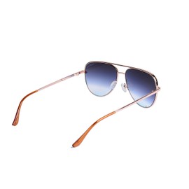 EVEE Small Aviator Sunglasses For Women with Reflective Lenses and Metal Frame - Mini Aviator Sunglasses - (Gemini Mini, Rose Gold/Pink & Gray Gradient)
