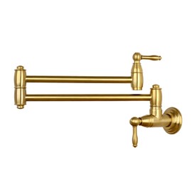 Akicon Pot Filler Kitchen Faucet Wall-Mounted (Brushed Gold)