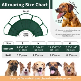 Allroaring Dog Cone Collar After Surgery, Soft Dog Cones for Large Dogs, Breathable Pet Elizabethan Collar Dogs Recovery Cone to Stop Licking Protective Wound Lightweight E-Collar, Green XL