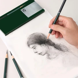 Kzouenzu Pencil Set [12 Pieces], 2H F HB B 2B 3B 4B 6B 8B and 3 Charcoal Pencils, Hard Charcoal, Medium Charcoal, Professional Pencil Set for Drawing, Drawing