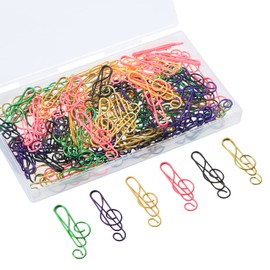 BENBO 100 clips de papel de música, clips de notas musicales de metal en forma de notas musicales, clips de marcapáginas para fiestas, invitaciones, cuadernos, oficina, escuela