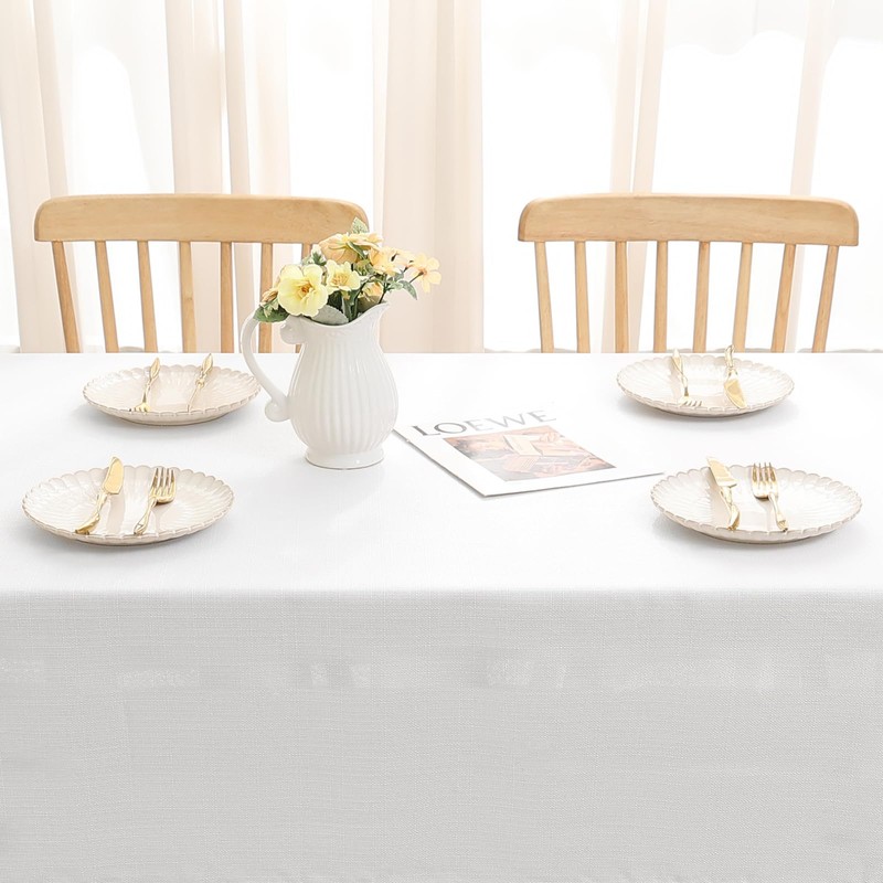 smiry Linen Table Cloth Rectangle 140x180 cm Wipe Clean Tablecloth