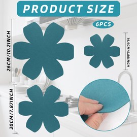 6 Pcs Felt Pot and Pan Protectors, Pan Separators Set in 3 Sizes (10.2", 7.87", 5.86"), Anti-Slip Cookware Protectors for Stacking, Protecting Pots and Pans, Cyan