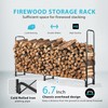VIVOHOME 8ft Heavy Duty Indoor Outdoor Firewood Storage Log Rack