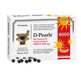D-Pearls Vitamin D3 4000 IU | Easy-to-Swallow | Chosen for Major Immune Study | Active Vitamin D Supplement in Cold-Pressed Olive Oil for Immune Support, Teeth, Muscle and Bone Health 60 Capsules