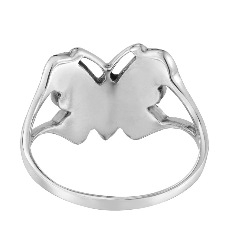 AeraVida Glowing Mystic Butterfly Rainbow Abalone Sterling Silver Ring-8