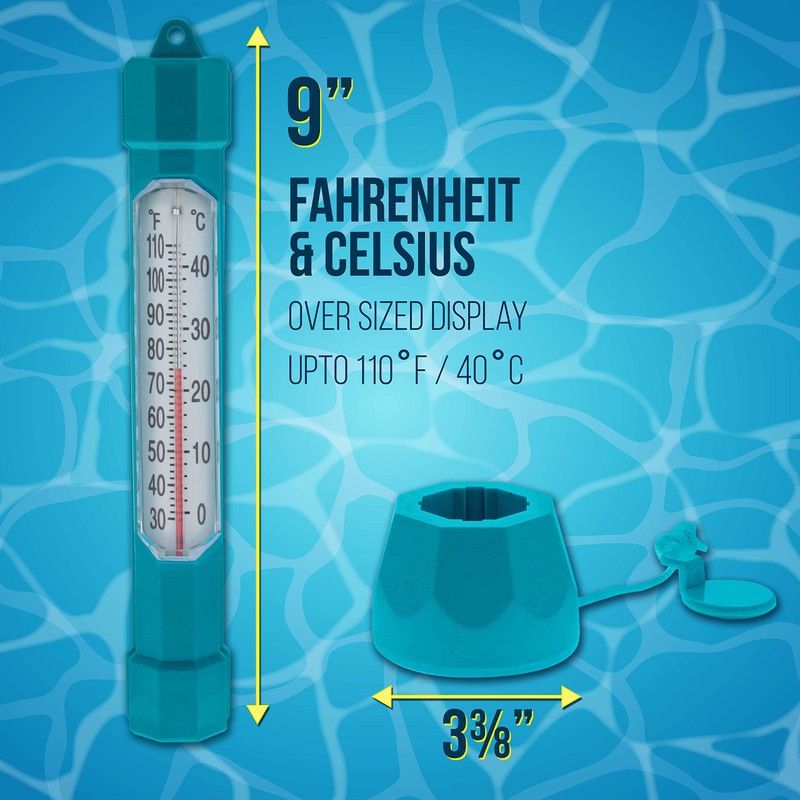 U.S. Pool Supply Floating Buoy Pool Thermometer with Jumbo Easy-to-Read