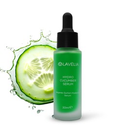 LAVÈLIA Hydro Cucumber Serum - Vegan Moisturising Serum with Cucumber Extract, Hyaluronic Acid & 15 Plant Extracts - Cooling, Revitalising & Nourishing for Radiant Skin, 30 ml