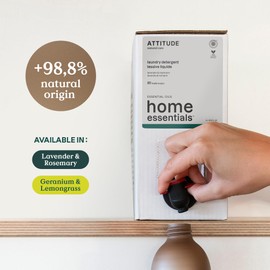 ATTITUDE Baby Laundry Detergent, EWG Verified, Plant and Mineral-Based Formula, HE Compatible, Vegan Household Products, Unscented, Sensitive, 35 Loads, 33.8 Fl Oz (Pack of 4)