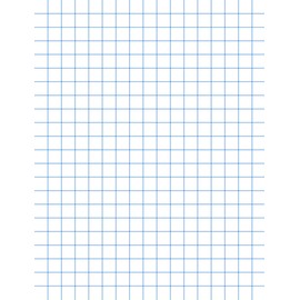 School Smart Graph Paper Pad with Chipboard Back, 8-1/2 x 11 Inches, 1/4 Inch Rule, White, Pack of 12
