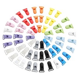 60 clips de chupete para chupete, clips de plástico para chupetes, juguetes de dentición, babero, 12 colores