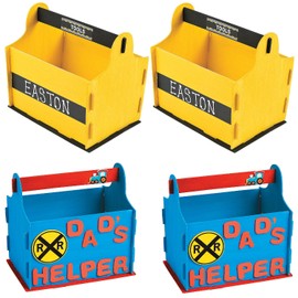 Fun Express DIY Unfinished Wood Tool Boxes - Makes 4