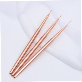 VICASKY 3pcs Portable Nail Art Pens Set Rose Gold Metal Manicure Liner Brushes for Creative DIY Designs Easy to Use for Nail Painting and More