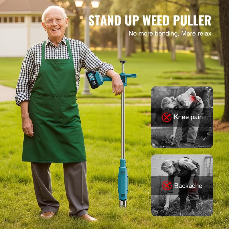Weed Puller Tool,Electric Stand Up Weed Puller Tool, 21V Battery