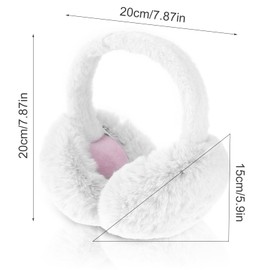 Lusofie Cute Women's Earmuffs Fur Earmuffs Furry Fluffy Ear Muffs Plush Ear Warmer Ear Covers Ear Muffs for Winter Cold Weather(White)