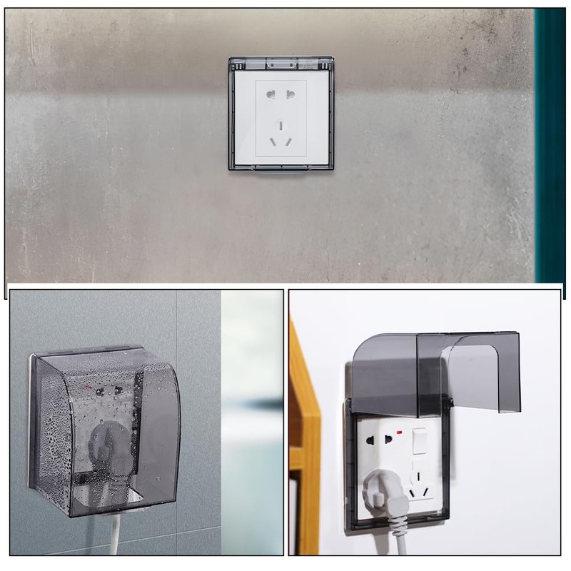 TOPPERFUN 3-Pack Waterproof Receptacle Cover 86-Type Transparent Outdoor Outlet Box
