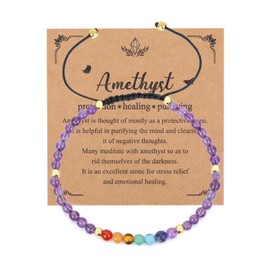 CrystalTears Chakra Stones Bracelet Women's Adjustable Natural Stones Bead Bracelet Reiki Talisman Spiritual Gifts