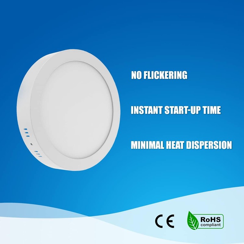 LumeGlow LED Surface Mounted Downlight, Round Ceiling Light, 18W, Colours