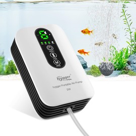 hygger Battery Powered Aquarium Air Pump, USB Rechargeable Aerator for Bait Bucket, Quiet Adjustable Flow Fish Tank Bubbler, Portable Fish Oxygen Air Pump for Outdoor Fishing, Power Outages, Emergency