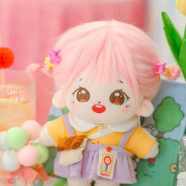 niannyyhouse 20cm Plush Doll Girl Humanoid Stuffed Body no Attribute 8" Normal Body Wearable Clothing Dress Up Gifts (a-2-without Skeleton)