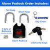 Alarm Padlock Anti-Theft Security Keyed Padlock Lock 110dB (decibels) Sound