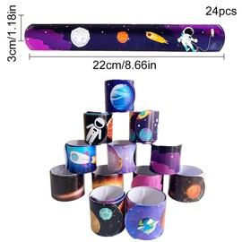 WeddHuis 24 Piece Snap Bracelet Children's Set Swatter Bracelet Boys and Girls Party Bags and Souvenir Children's Birthday Snap Bracelet Gifts