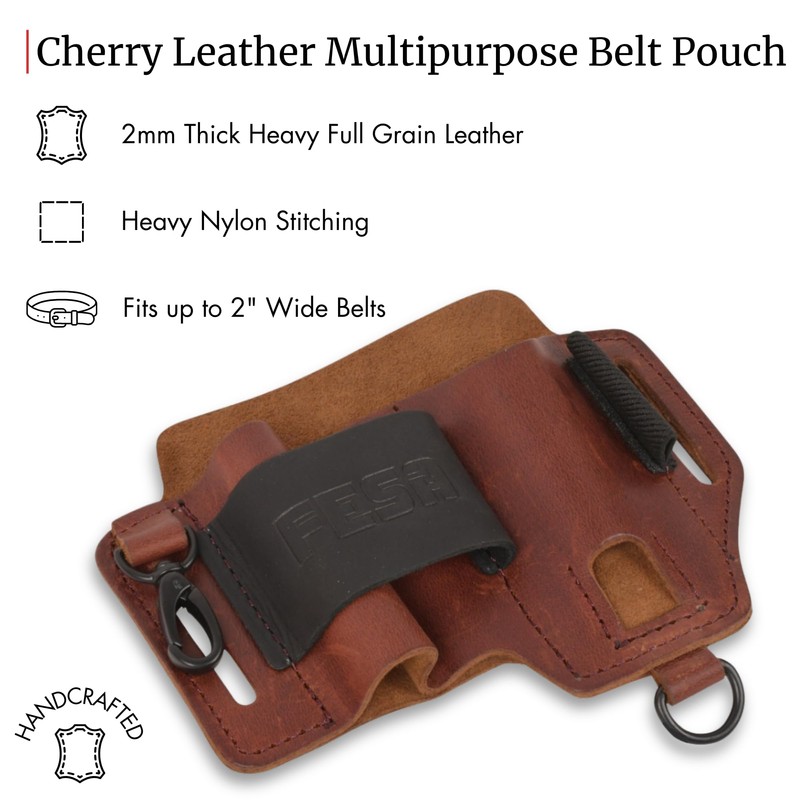 FESA Leather Multitool Sheath for Belt - Full Grain Leather
