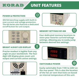 KORAD KA3005D-23 Precision Variable Adjustable 30V, 5A DC Linear Power Supply - 2023 Release