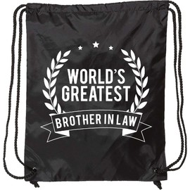 inktastic World's Greatest Brother in Law-white Drawstring Bag Black 27903