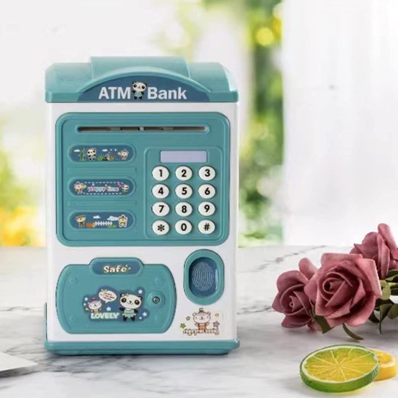 Piggy Bank Money Machine with Fingerprint& Password Code Mini ATM